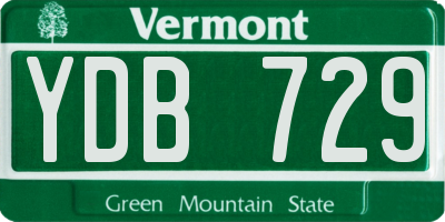VT license plate YDB729