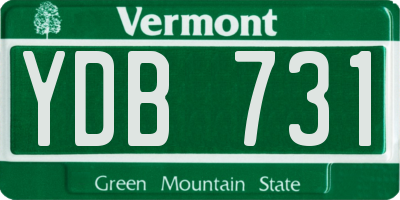 VT license plate YDB731