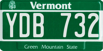 VT license plate YDB732