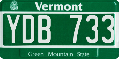 VT license plate YDB733