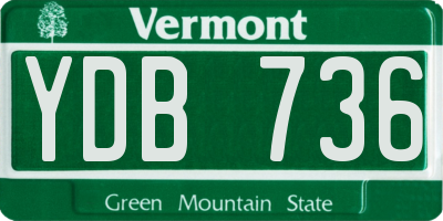 VT license plate YDB736