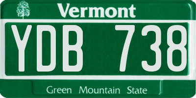 VT license plate YDB738
