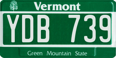 VT license plate YDB739