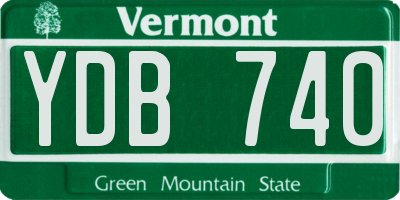 VT license plate YDB740