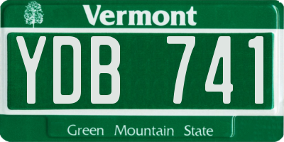 VT license plate YDB741