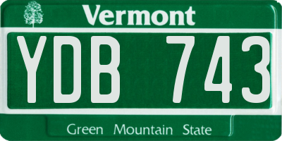 VT license plate YDB743