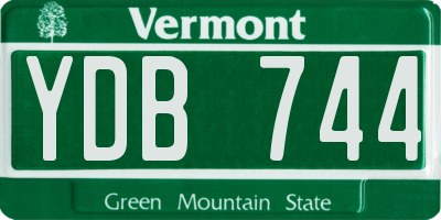 VT license plate YDB744