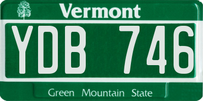 VT license plate YDB746