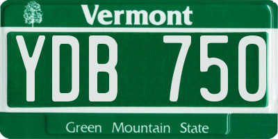 VT license plate YDB750