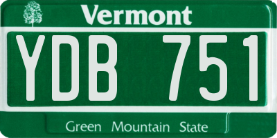 VT license plate YDB751