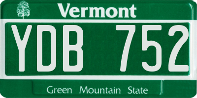 VT license plate YDB752