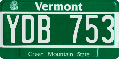 VT license plate YDB753
