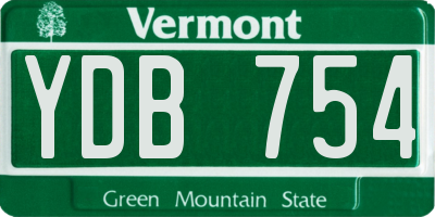 VT license plate YDB754