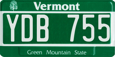 VT license plate YDB755