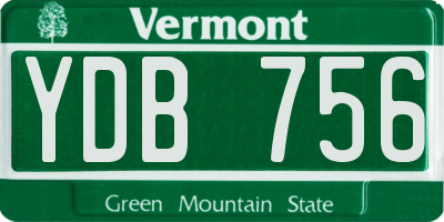 VT license plate YDB756