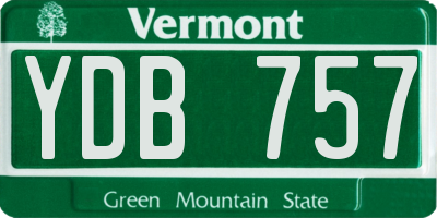 VT license plate YDB757