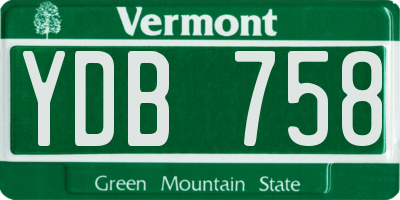 VT license plate YDB758