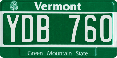 VT license plate YDB760