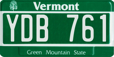 VT license plate YDB761