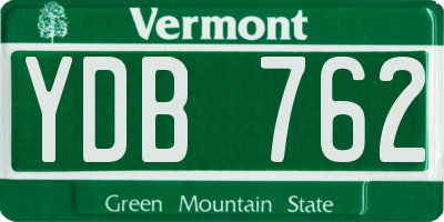 VT license plate YDB762