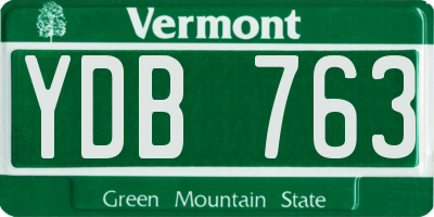 VT license plate YDB763