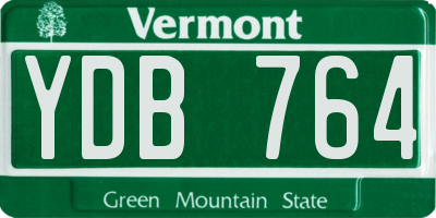 VT license plate YDB764