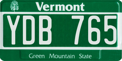 VT license plate YDB765