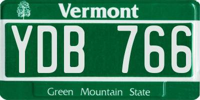 VT license plate YDB766