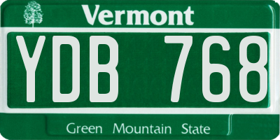 VT license plate YDB768