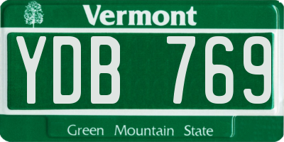 VT license plate YDB769