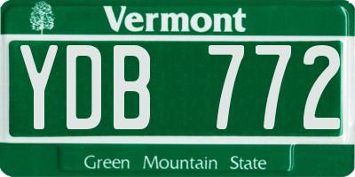 VT license plate YDB772