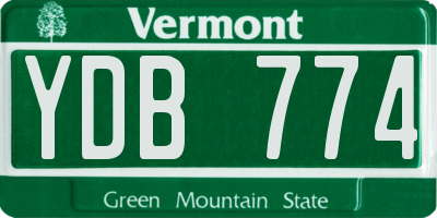 VT license plate YDB774