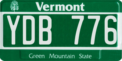 VT license plate YDB776
