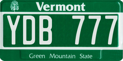 VT license plate YDB777