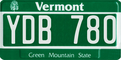 VT license plate YDB780