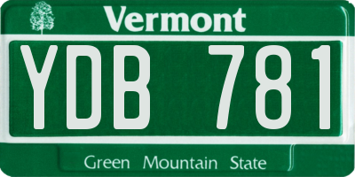 VT license plate YDB781