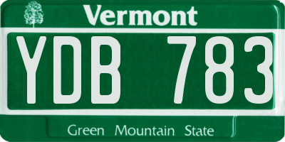 VT license plate YDB783