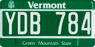 VT license plate YDB784