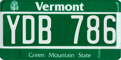 VT license plate YDB786