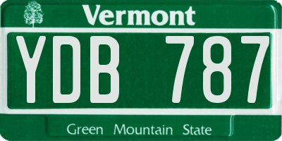 VT license plate YDB787