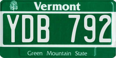 VT license plate YDB792