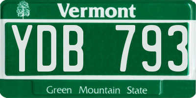 VT license plate YDB793