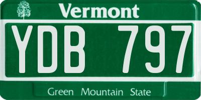 VT license plate YDB797