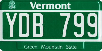 VT license plate YDB799