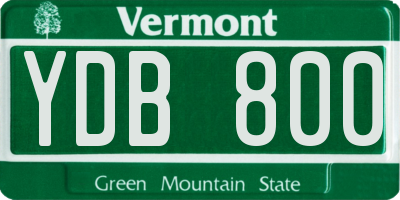 VT license plate YDB800
