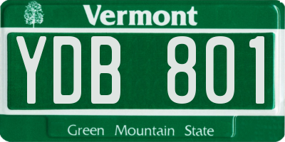 VT license plate YDB801