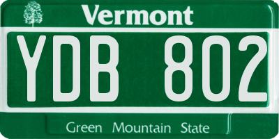 VT license plate YDB802