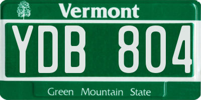 VT license plate YDB804