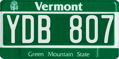 VT license plate YDB807