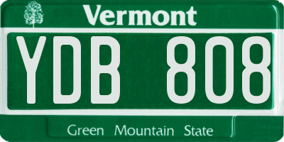 VT license plate YDB808